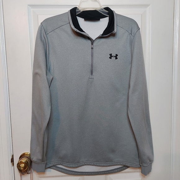 Under Armour Other - Under Armour Light Grey Cold Gear Loose Fit Quarter Zip Pullover Fleece Size M